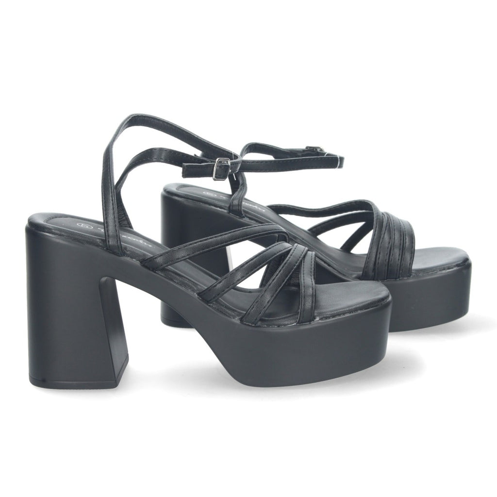 Vimice Sandalia de plataforma para mujer en negro – elegante para eventos