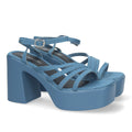 Vimice Sandalia de plataforma para mujer en azul jeans – elegante para eventos