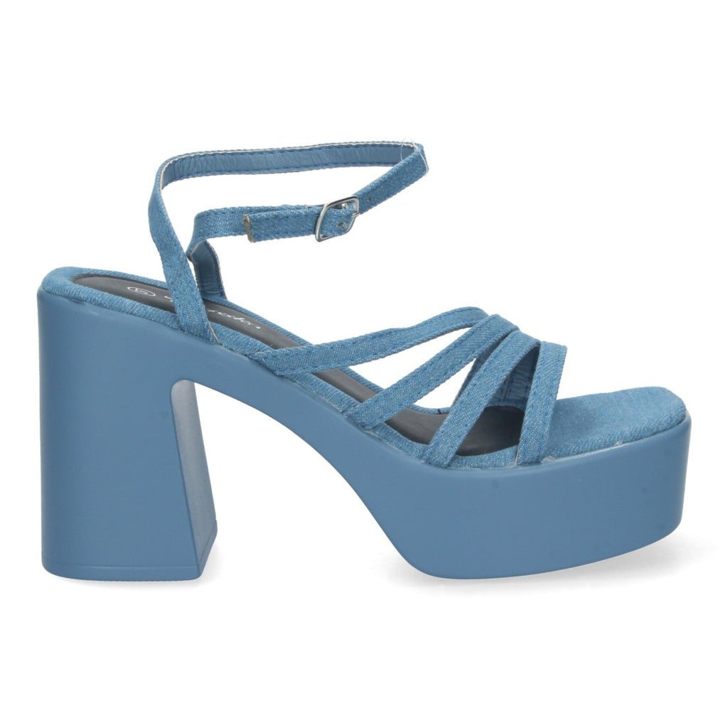 Vimice Sandalia de plataforma para mujer en azul jeans – elegante para eventos
