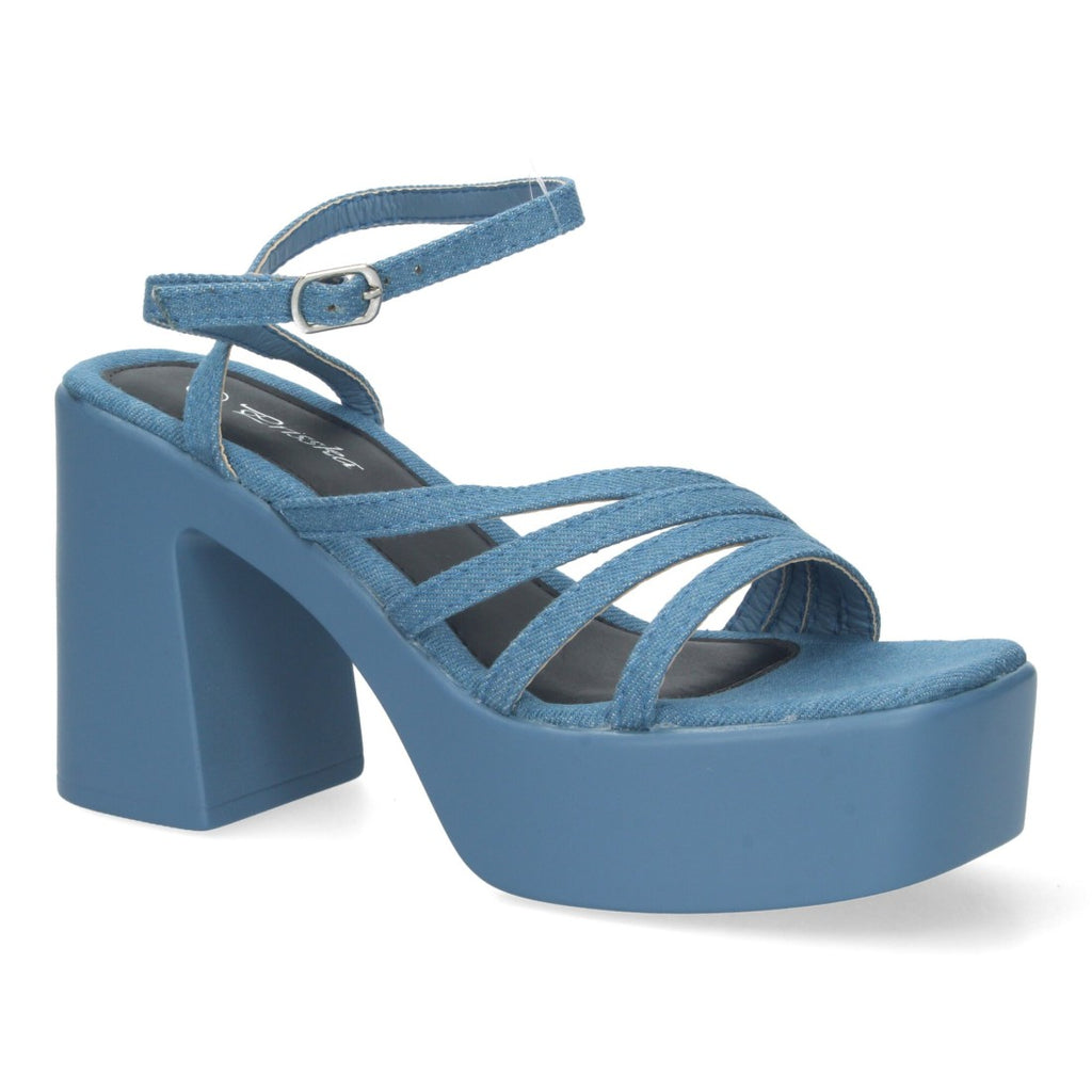 Vimice Sandalia de plataforma para mujer en azul jeans – elegante para eventos
