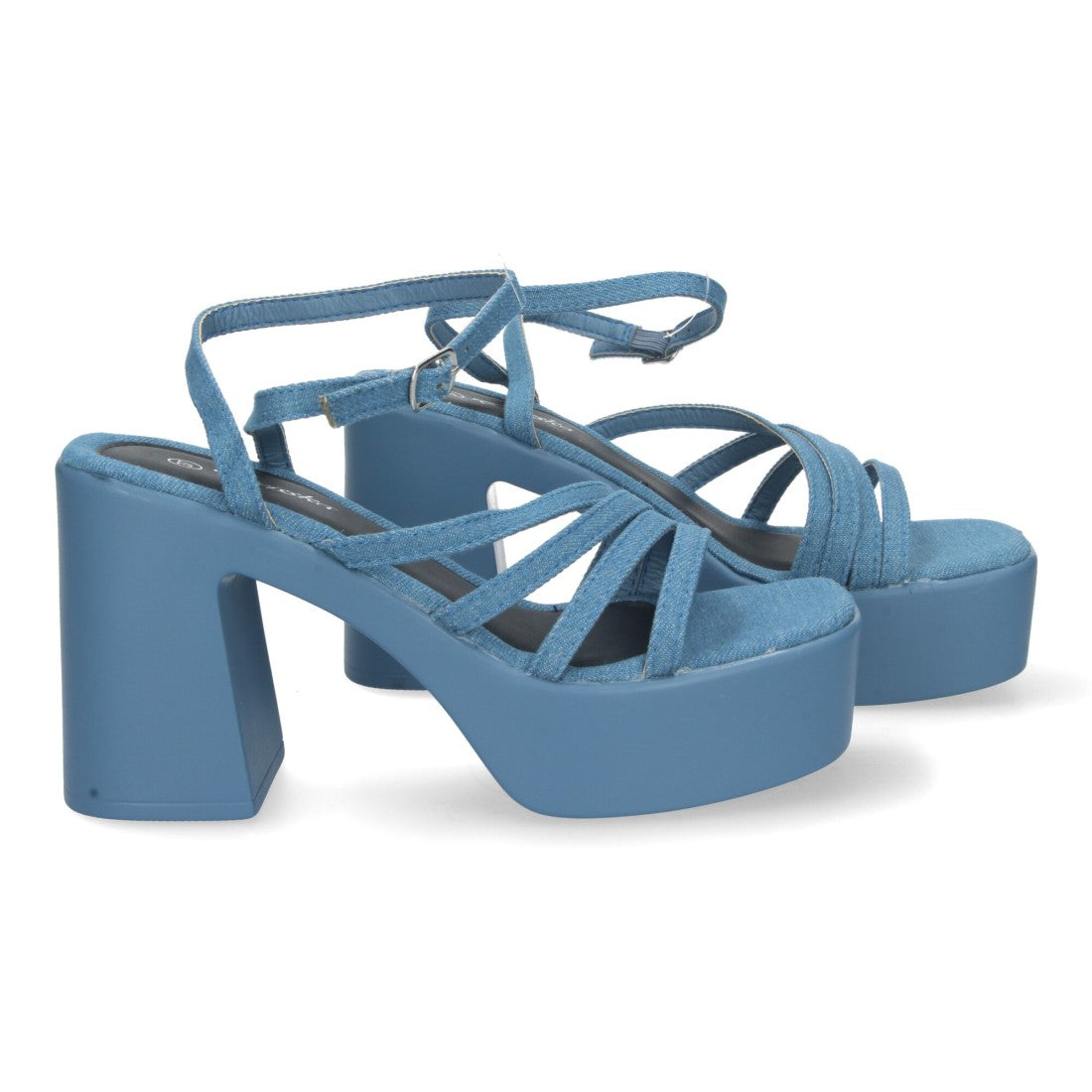 Vimice Sandalia de plataforma para mujer en azul jeans – elegante para eventos