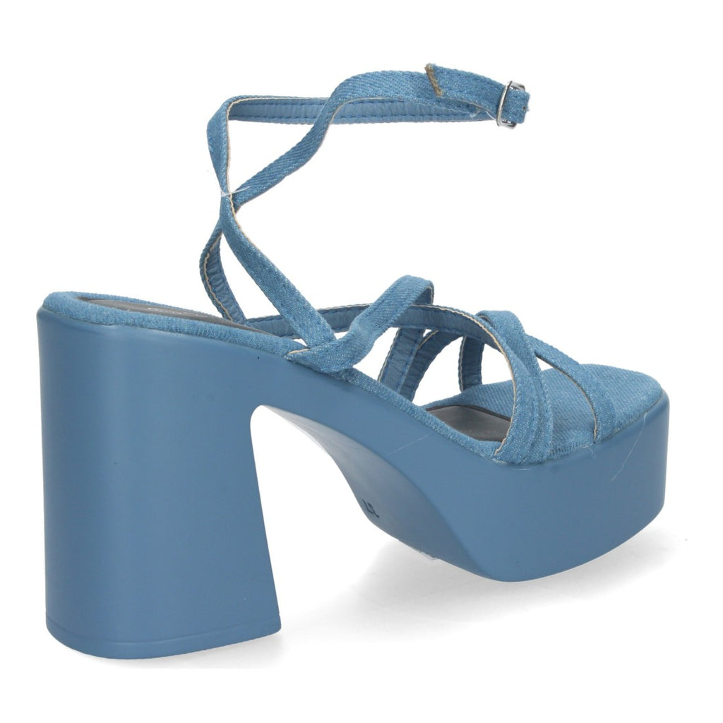 Vimice Sandalia de plataforma con tiras entrelazadas para mujer en azul jeans