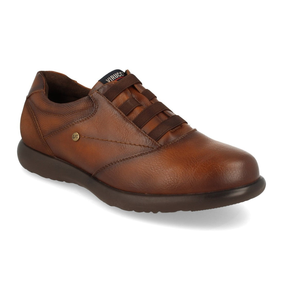 Vimice Zapato de hombre en camel – con tachuela y cordones elásticos
