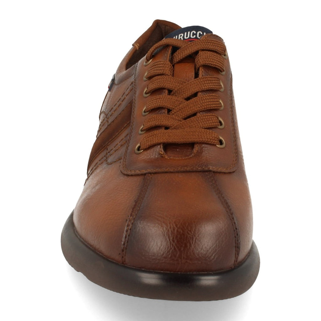 Vimice Zapato de hombre en camel – franja lateral y cordones