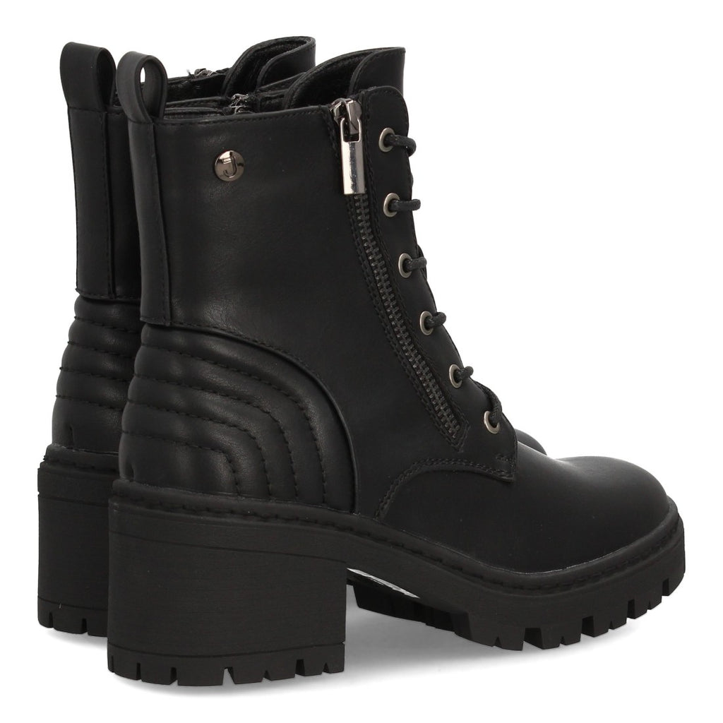 Vimice Botín militar de mujer en negro – cordones y cremallera lateral