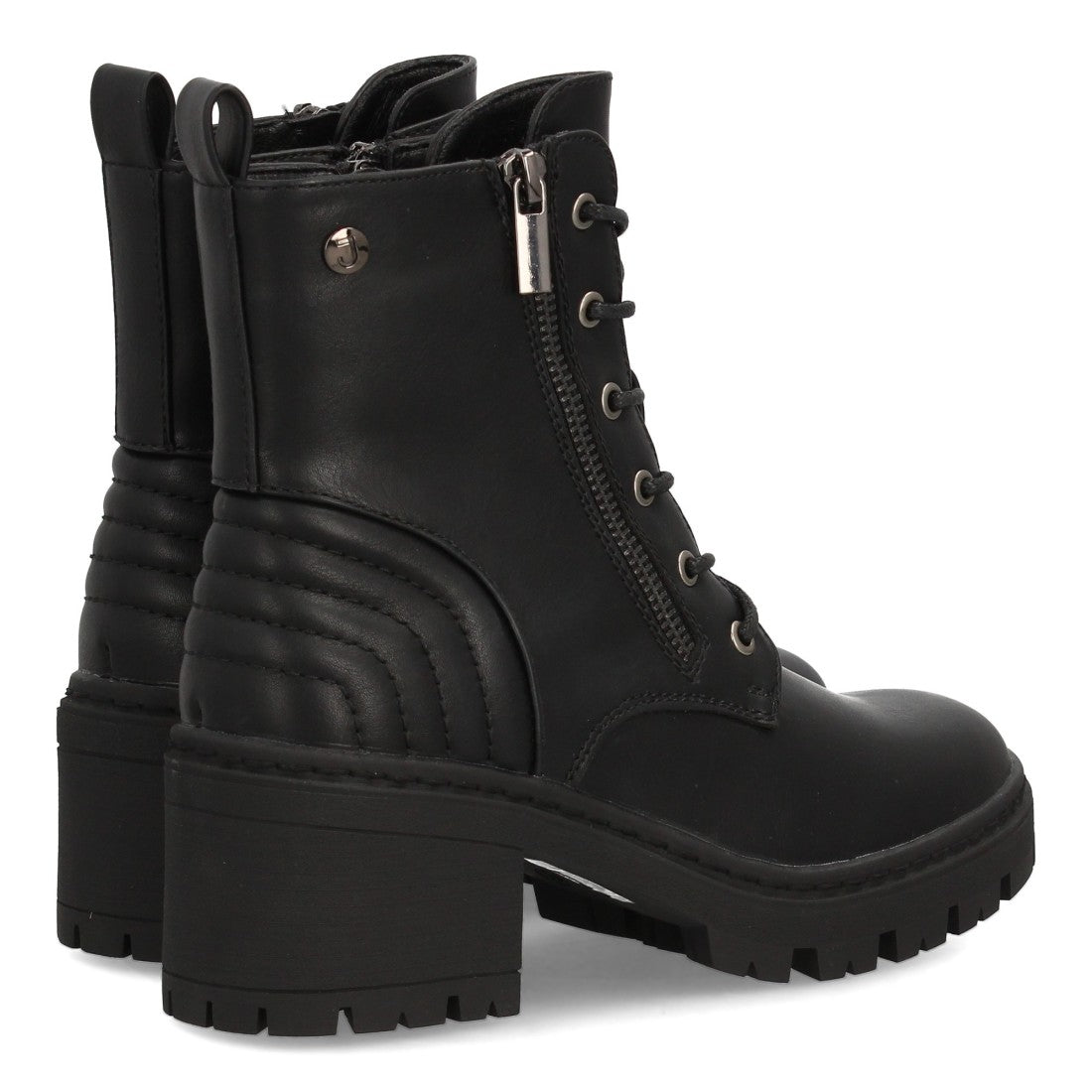 Vimice Botín militar de mujer en negro – cordones y cremallera lateral