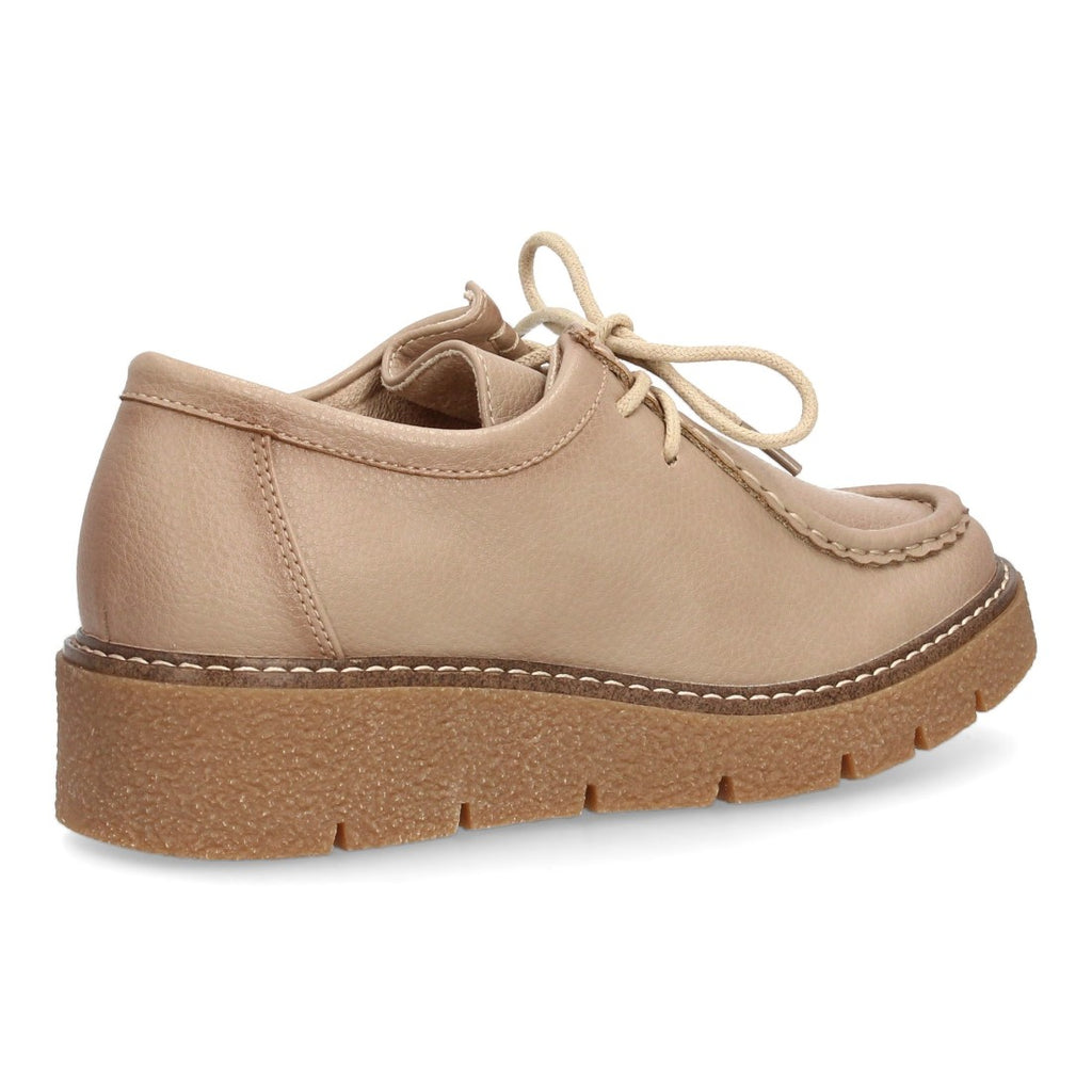 Vimice Mocasín con cuña de mujer en beige – cerrado y suela gruesa