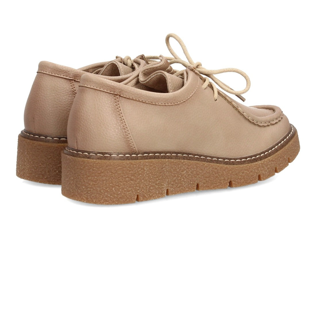 Vimice Mocasín con cuña de mujer en beige – cerrado y suela gruesa