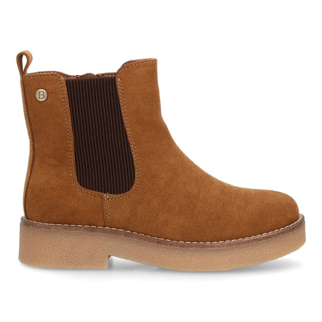 Vimice Botín Chelsea de mujer en camel – elásticos de canelé y cremallera