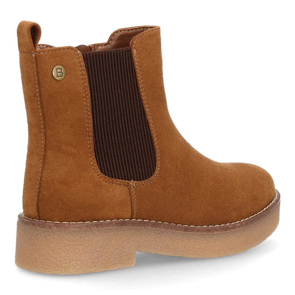 Vimice Botín Chelsea de mujer en camel – elásticos de canelé y cremallera