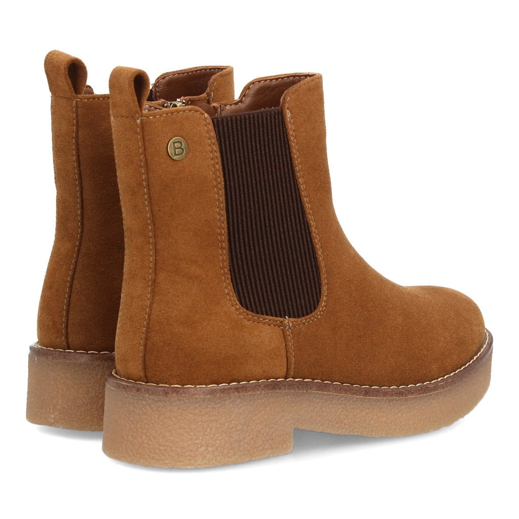 Vimice Botín Chelsea de mujer en camel – elásticos de canelé y cremallera