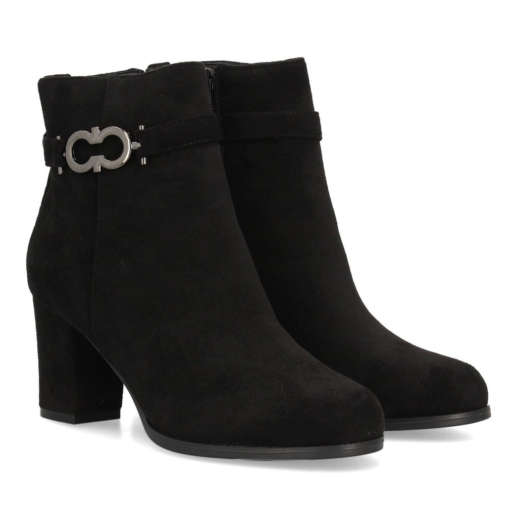 Vimice Botín afelpado de mujer en negro – elegante con tacón cómodo