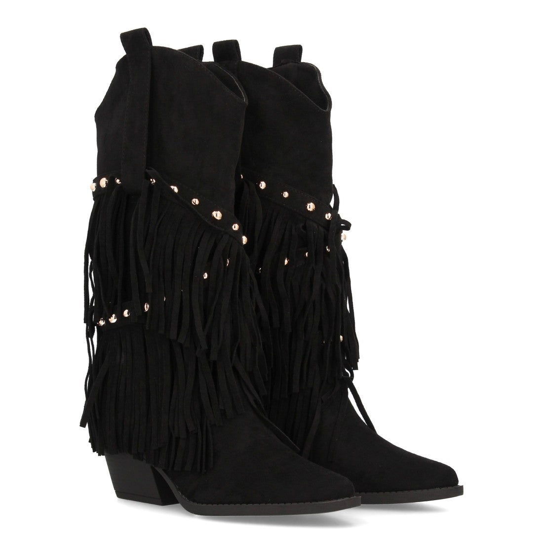Bota de estilo western con caña alta-Negro