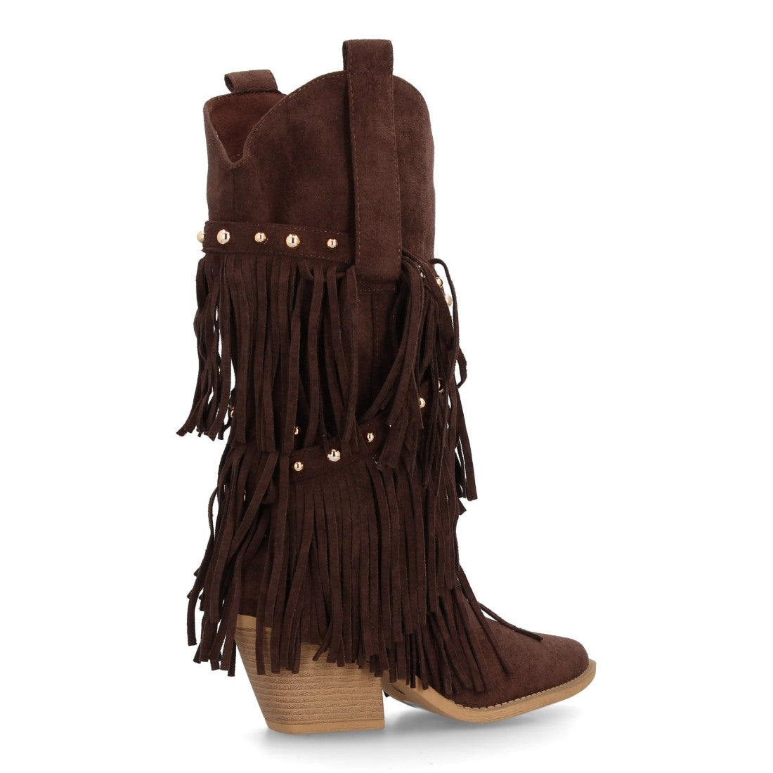 Bota de estilo western con caña alta-Marron