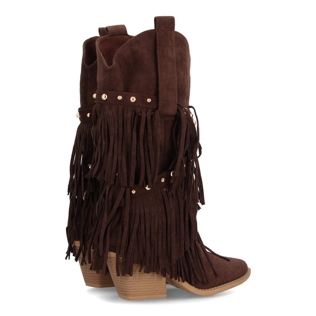 Bota de estilo western con caña alta-Marron