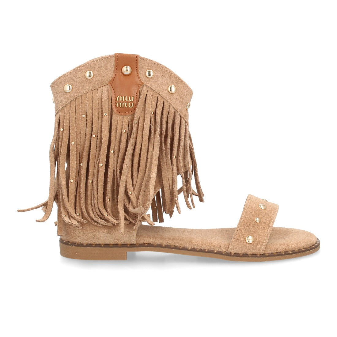 Sandalias planas boho western-616-Kaki