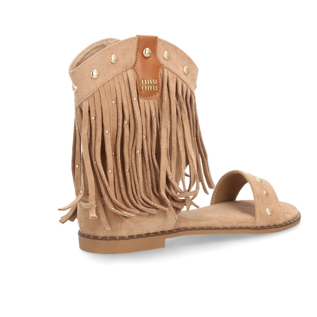 Sandalias planas boho western-616-Kaki