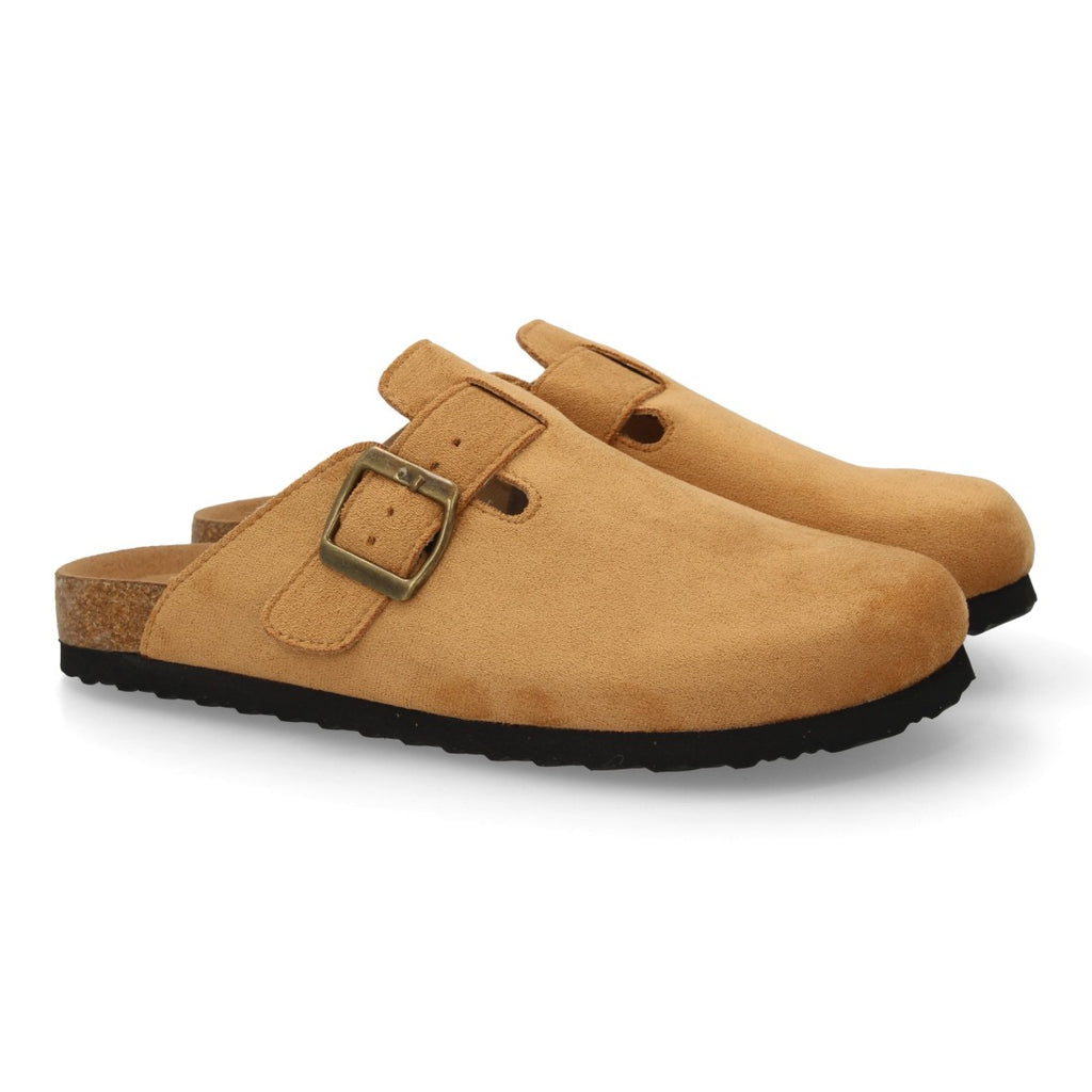 Zueco de mujer con diseño cerrado y suela bio-Taupe