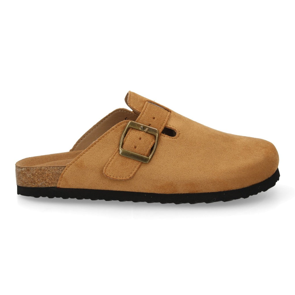 Zueco de mujer con diseño cerrado y suela bio-Taupe