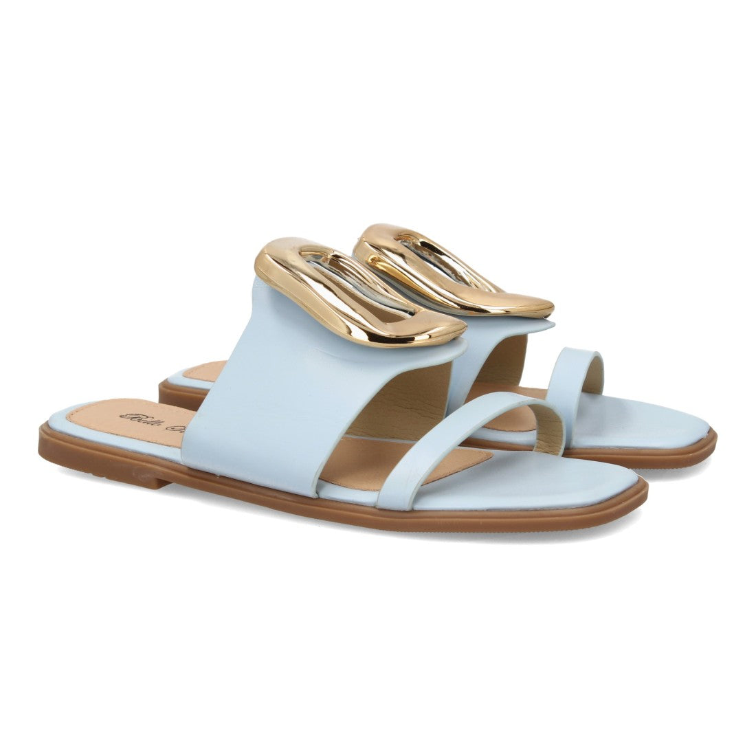 Vimice Sandalia plana de mujer en azul – ligera y elegante para verano