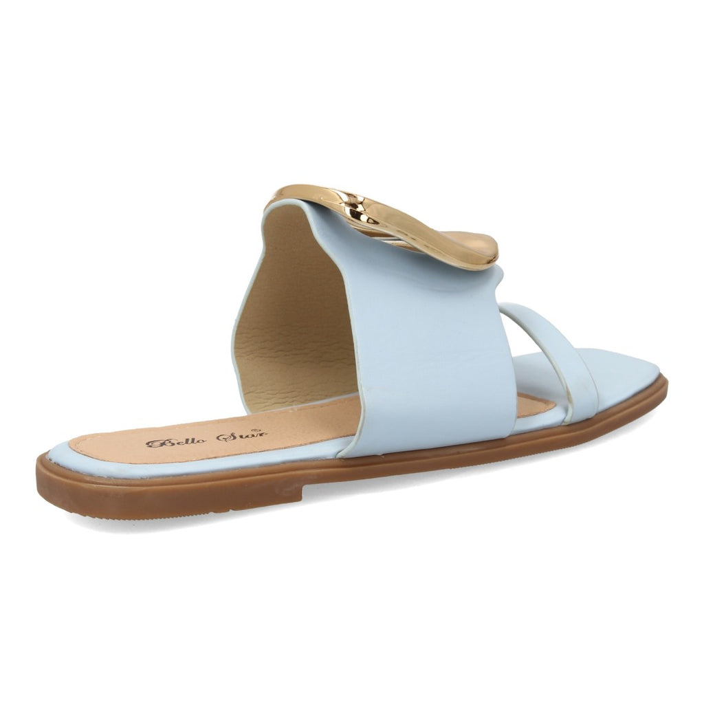 Vimice Sandalia plana de mujer en azul – ligera y elegante para verano