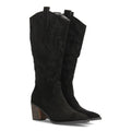Botas Cowboy Efecto Ante Negro · YG707