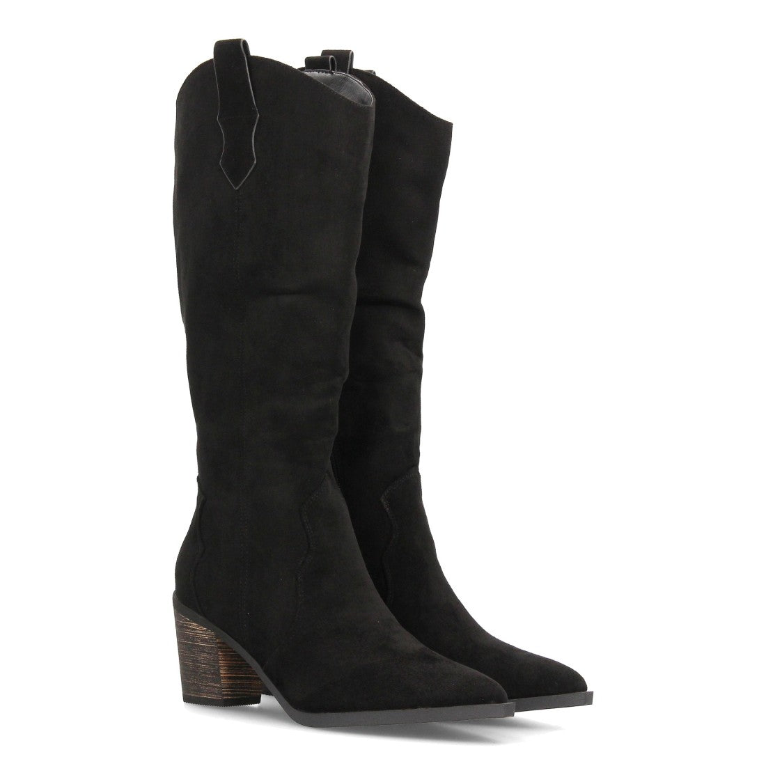 Botas Cowboy Efecto Ante Negro · YG706