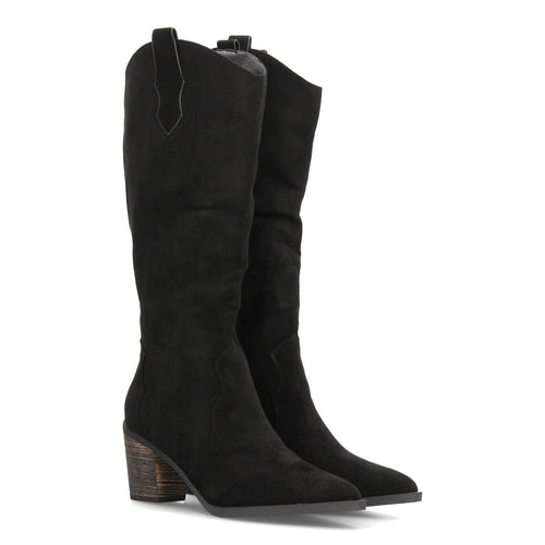 Botas Cowboy Efecto Ante Negro · YG706