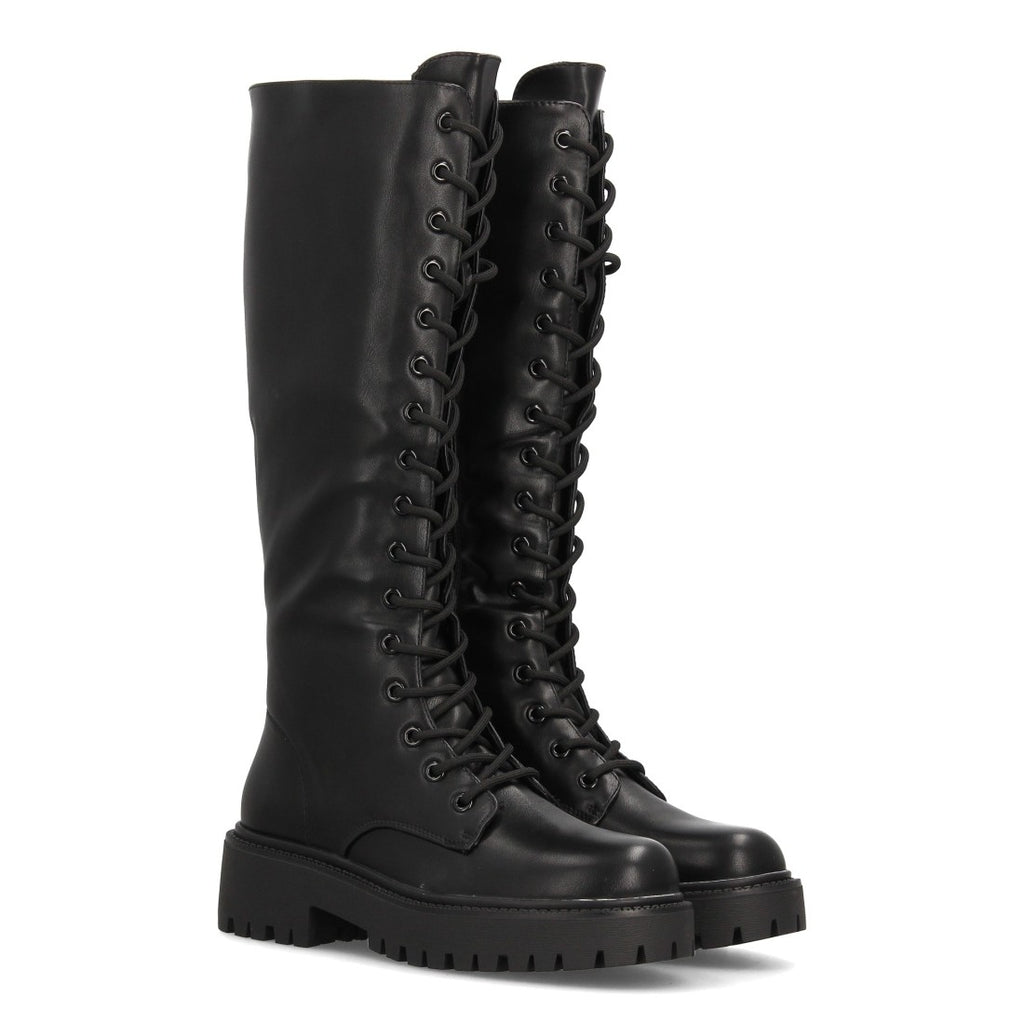 Botas Militares con Plataforma Negro · 2563