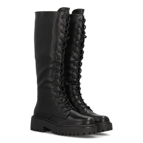 Botas Militares con Plataforma Negro · 2563