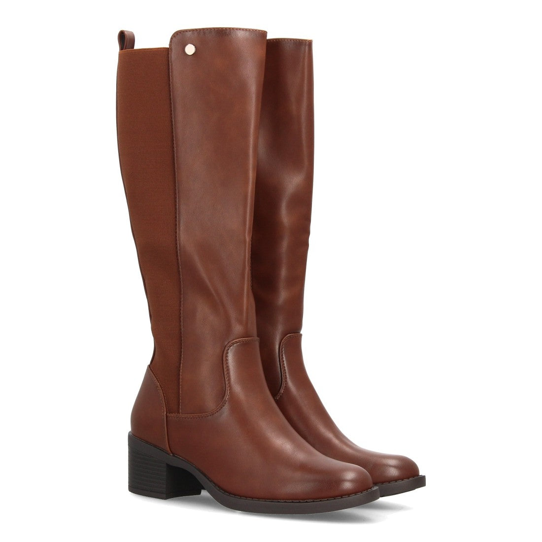 Botas Efecto Ante con Tacón Camel · SS-2606