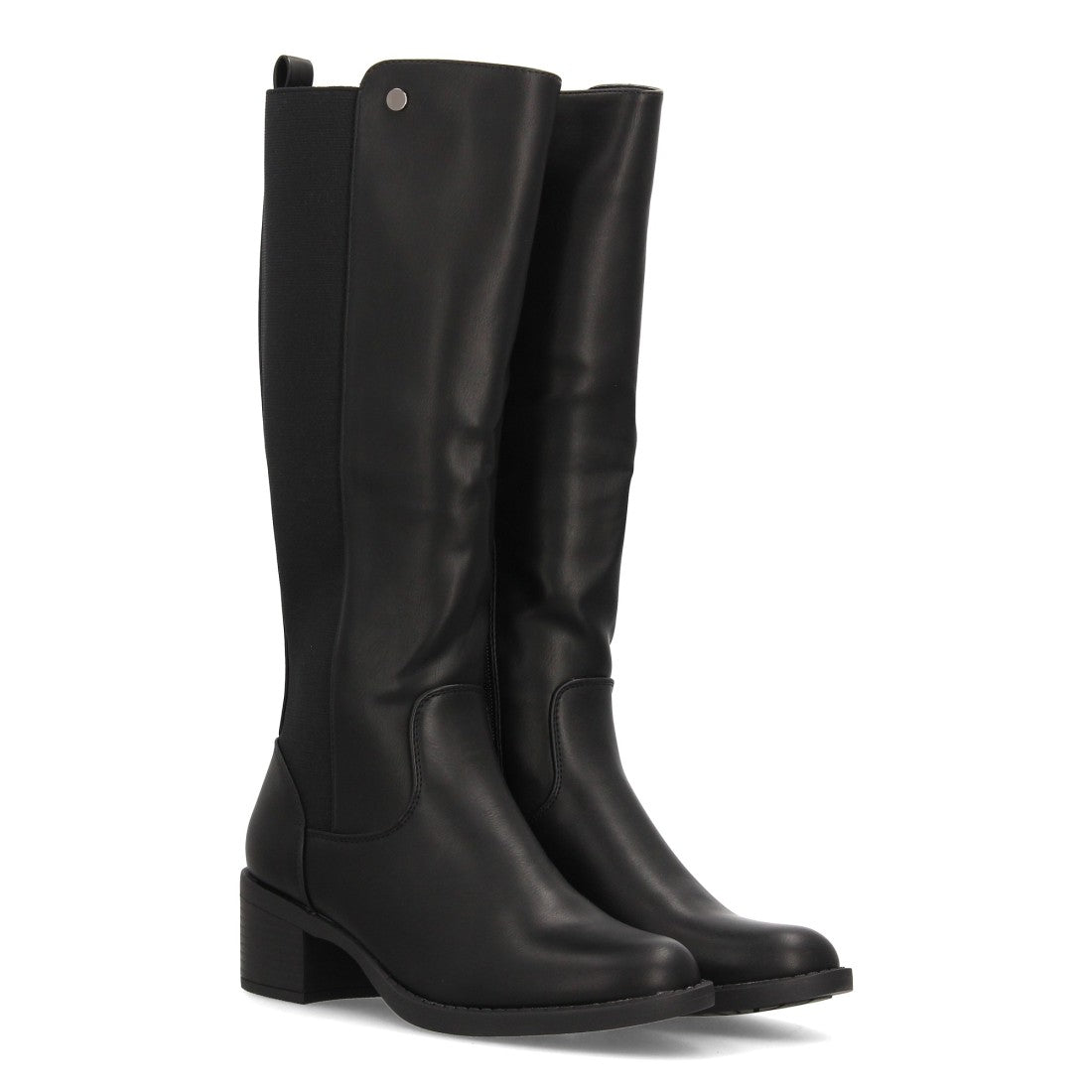 Botas Efecto Ante con Tacón Negro · SS-2606