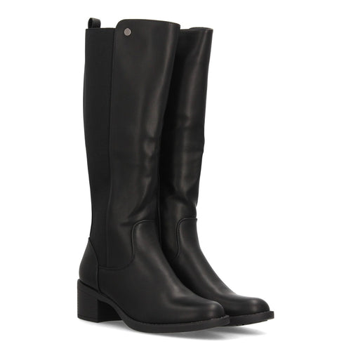 Botas Efecto Ante con Tacón Negro · SS-2606