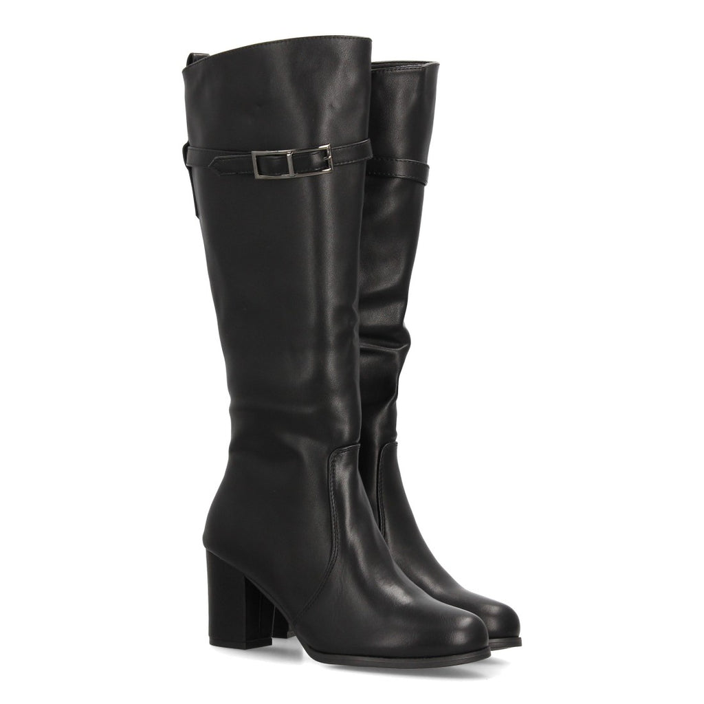 Botas Efecto Ante con Hebilla Negro · 2551