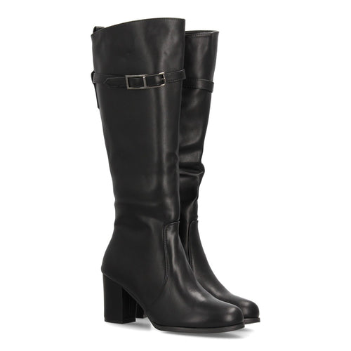 Botas Efecto Ante con Hebilla Negro · 2551