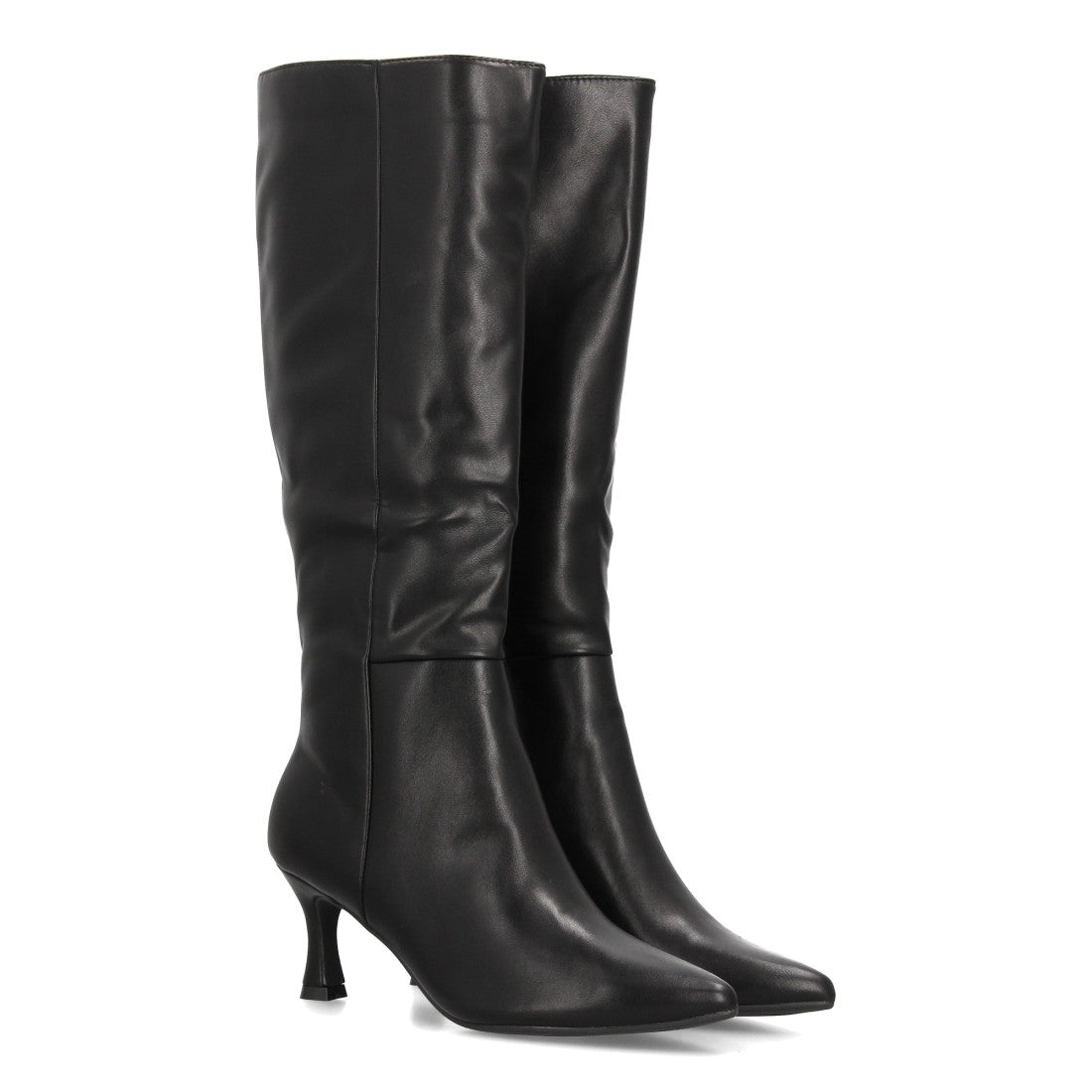 Botas Efecto Ante con Tacón Negro · FZ553