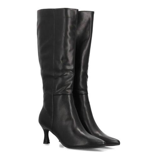 Botas Efecto Ante con Tacón Negro · FZ553