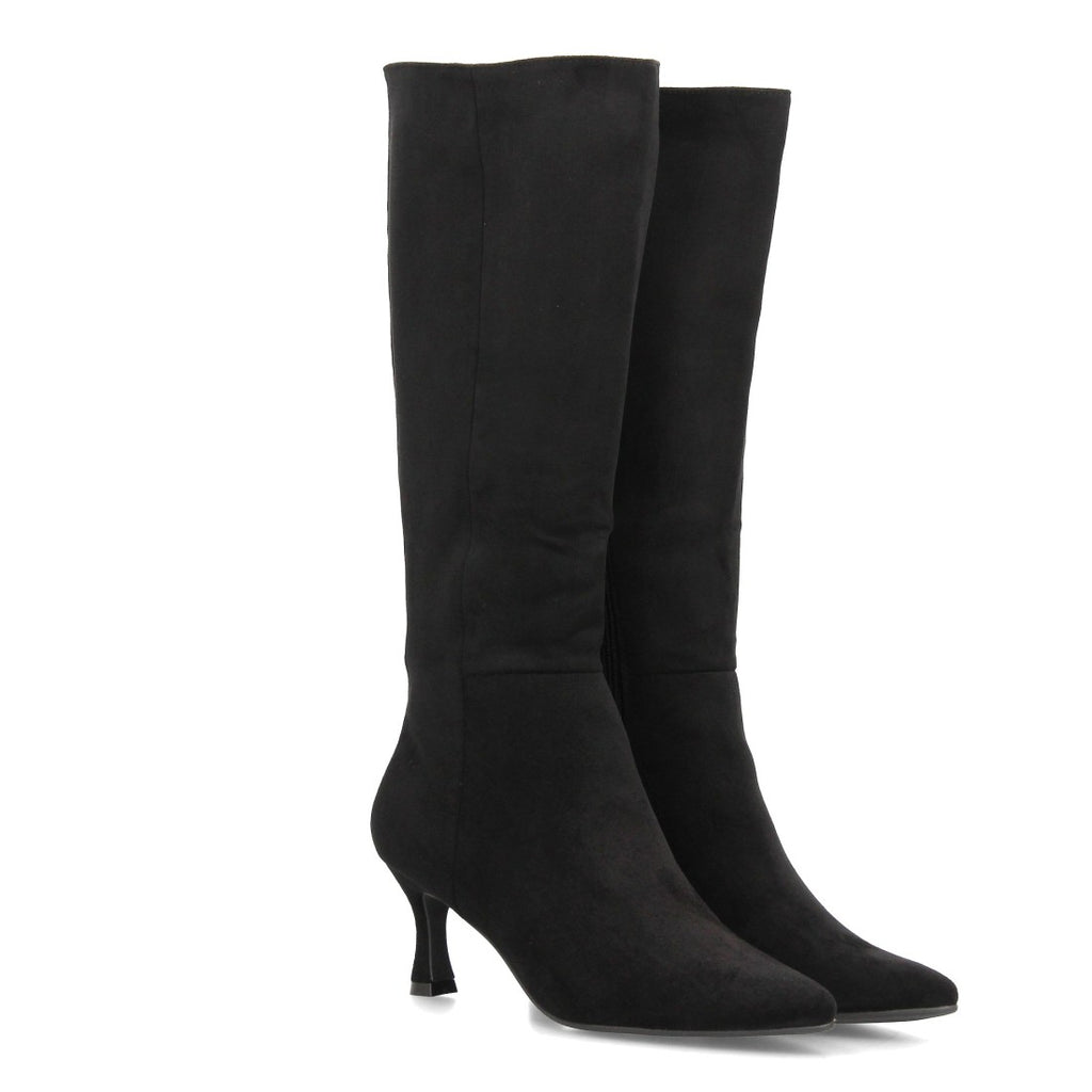 Botas Efecto Ante con Tacón Negro · FZ552