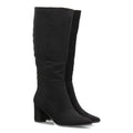 Botas Efecto Ante con Tacón Negro · FZ555
