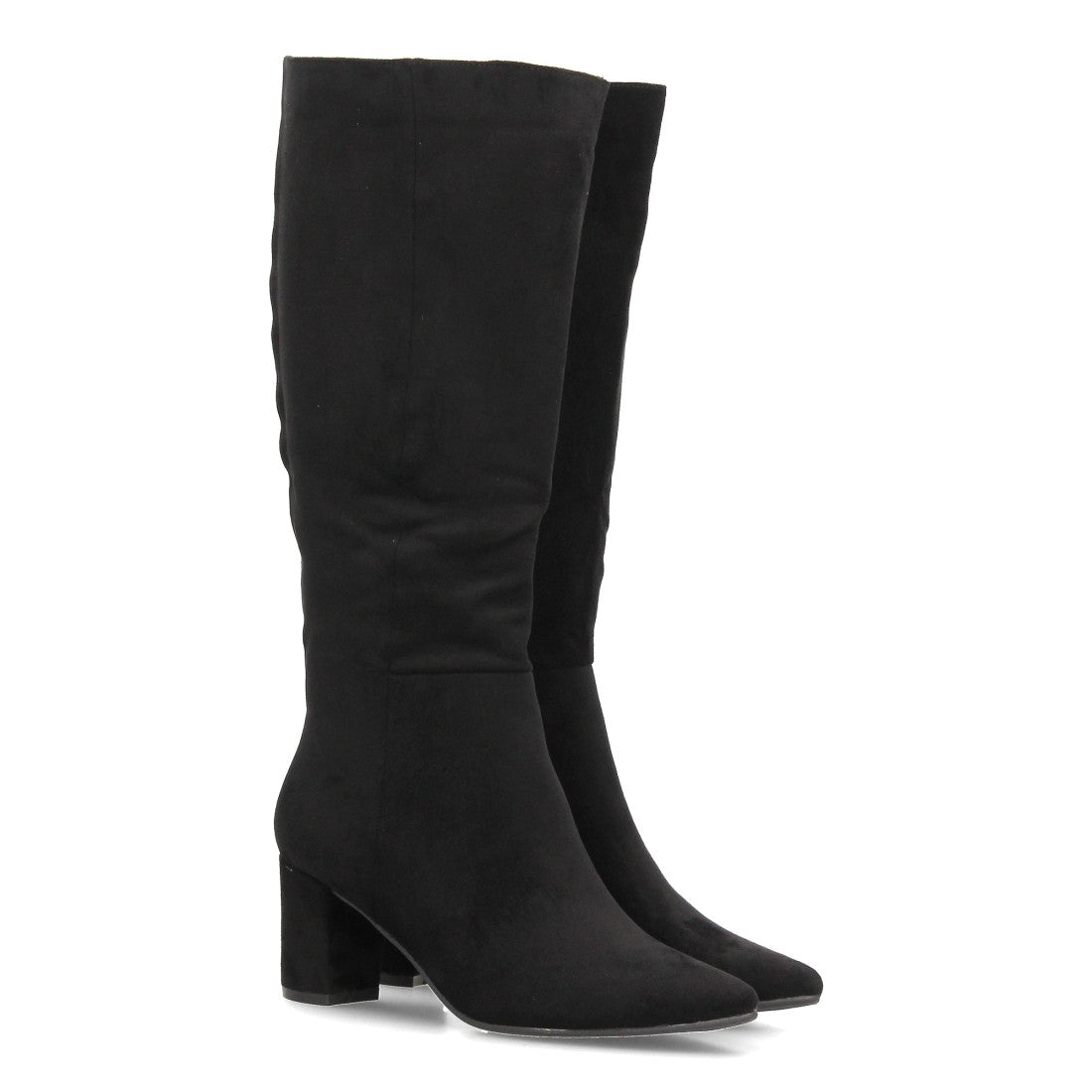 Botas Efecto Ante con Tacón Negro · FZ555