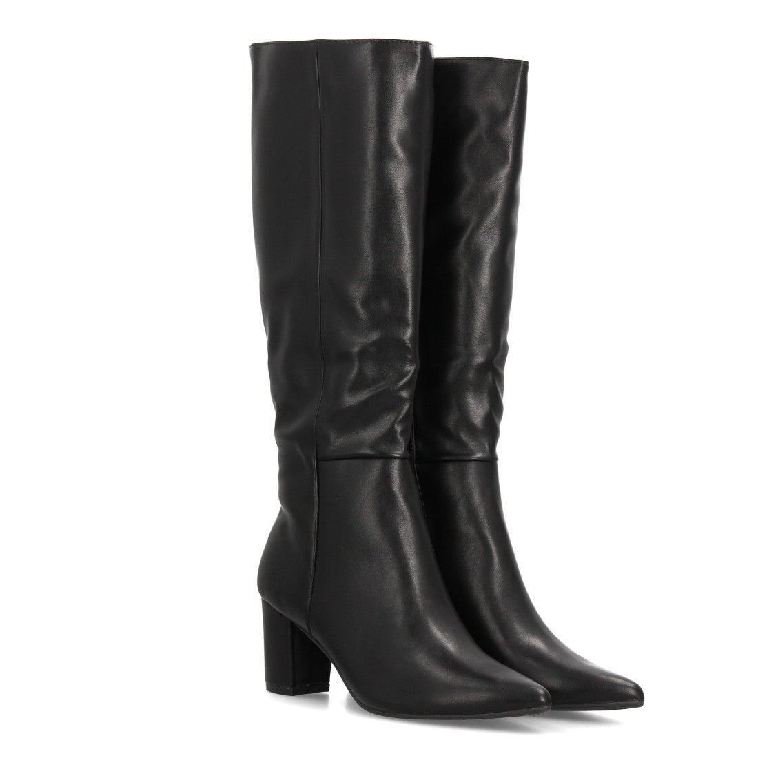 Botas Efecto Ante con Tacón Negro · FZ556