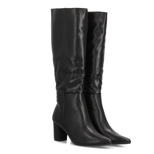 Botas Efecto Ante con Tacón Negro · FZ556