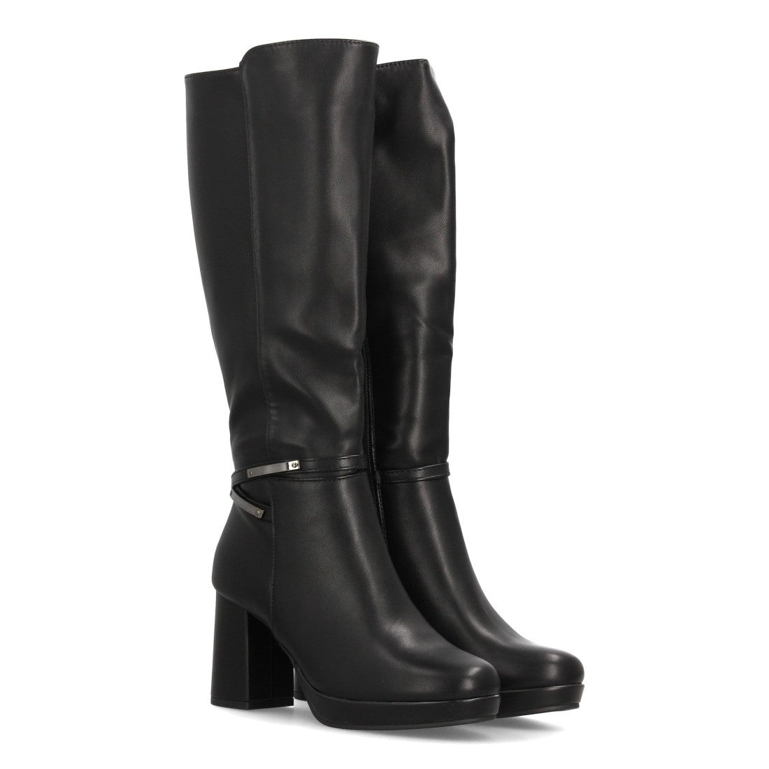 Botas Efecto Ante con Tacón Negro · 2559