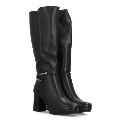 Botas Efecto Ante con Tacón Negro · 2559