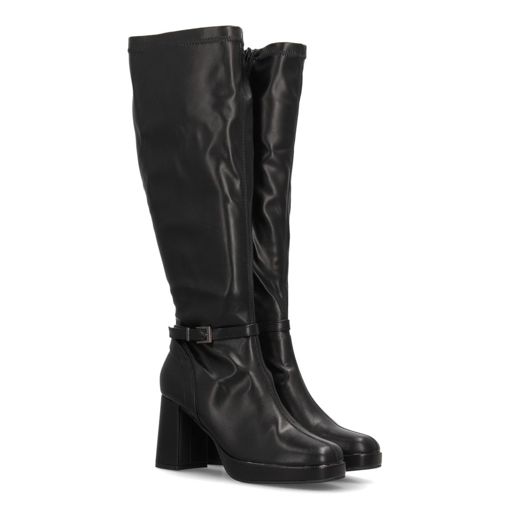 Botas con Plataforma Efecto Ante Negro · 2560