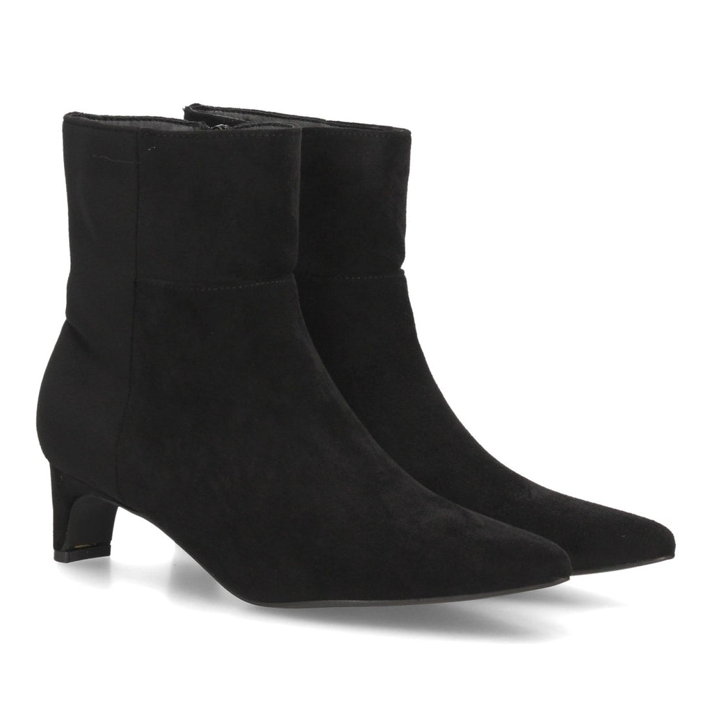 Botines Efecto Ante con Tacón Negro · XQ1010