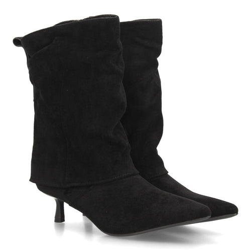Botas Efecto Ante con Tachuelas Negro · AW-6153