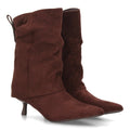 Botas Efecto Ante con Tachuelas Café · AW-6153