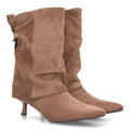 Botas Efecto Ante con Tachuelas Caqui · AW-6153