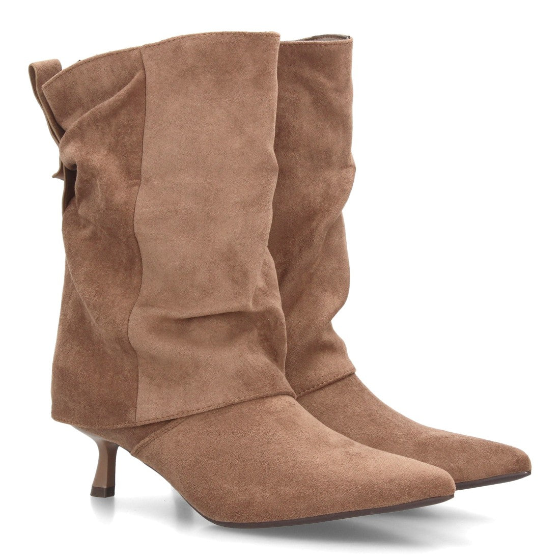 Botas Efecto Ante con Tachuelas Caqui · AW-6153